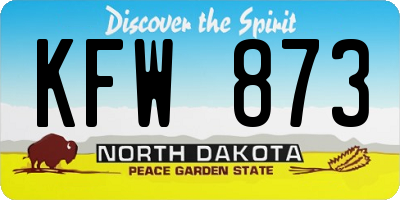 ND license plate KFW873