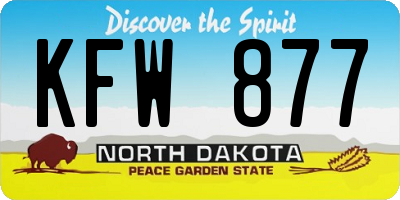 ND license plate KFW877