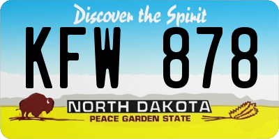 ND license plate KFW878