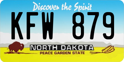 ND license plate KFW879