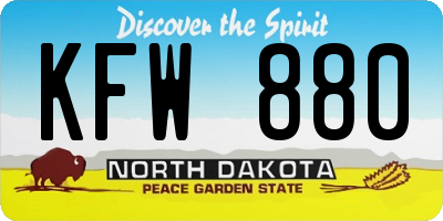 ND license plate KFW880