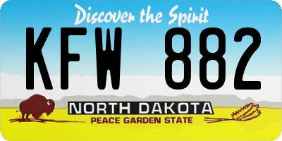 ND license plate KFW882