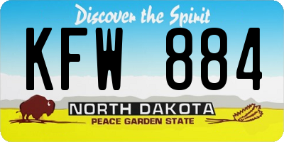 ND license plate KFW884