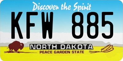 ND license plate KFW885