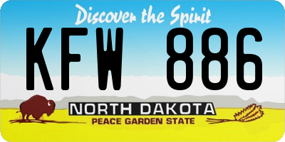 ND license plate KFW886