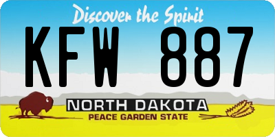 ND license plate KFW887