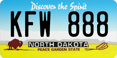 ND license plate KFW888