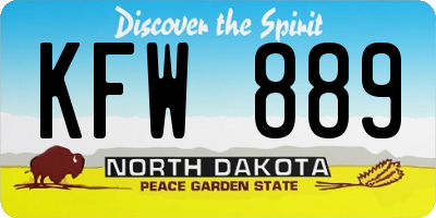 ND license plate KFW889