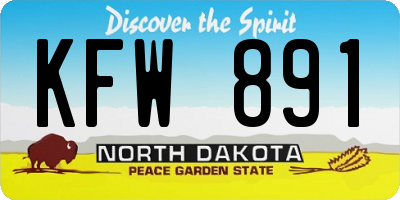 ND license plate KFW891