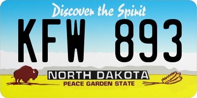 ND license plate KFW893