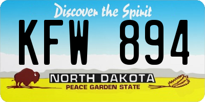 ND license plate KFW894