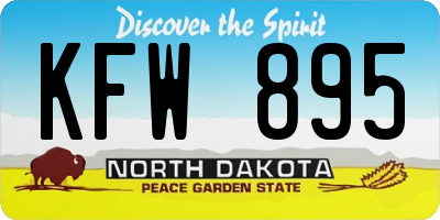 ND license plate KFW895
