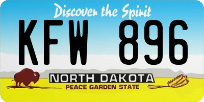 ND license plate KFW896