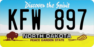 ND license plate KFW897