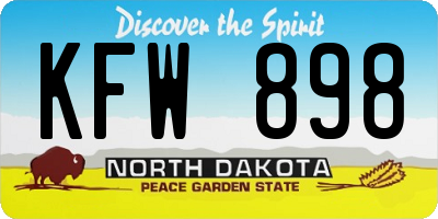 ND license plate KFW898