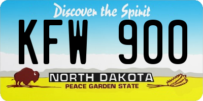 ND license plate KFW900
