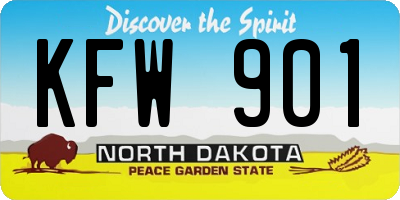 ND license plate KFW901