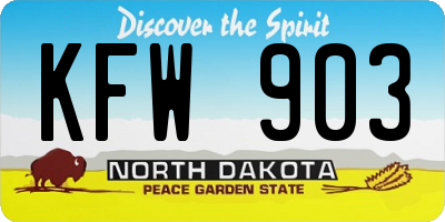 ND license plate KFW903