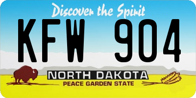 ND license plate KFW904