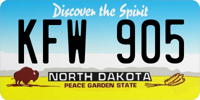 ND license plate KFW905