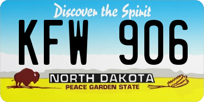 ND license plate KFW906