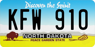 ND license plate KFW910