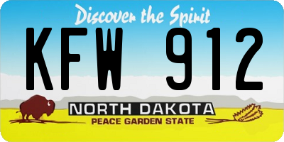 ND license plate KFW912