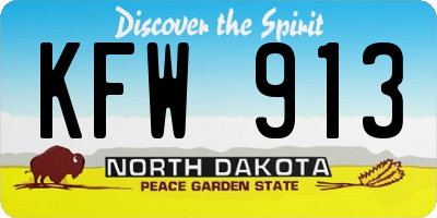 ND license plate KFW913
