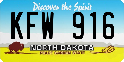 ND license plate KFW916