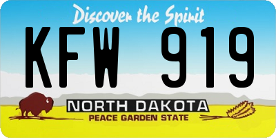 ND license plate KFW919