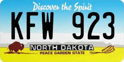ND license plate KFW923