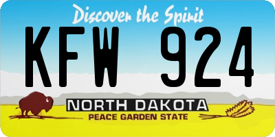 ND license plate KFW924