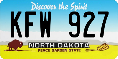 ND license plate KFW927