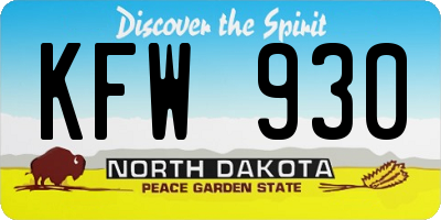 ND license plate KFW930