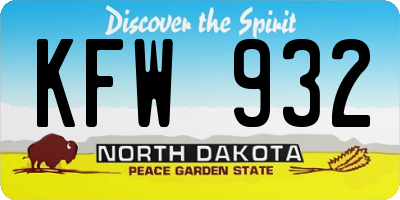 ND license plate KFW932