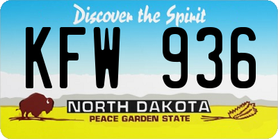ND license plate KFW936