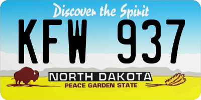 ND license plate KFW937
