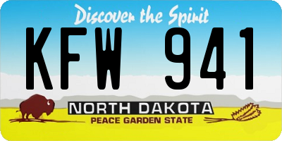 ND license plate KFW941