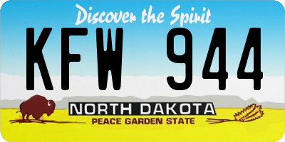 ND license plate KFW944