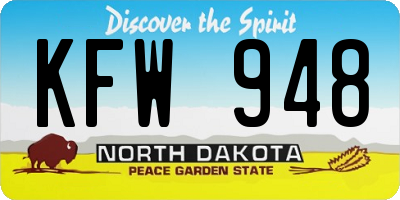 ND license plate KFW948