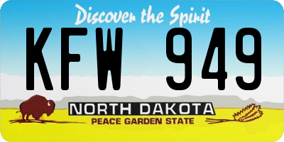 ND license plate KFW949