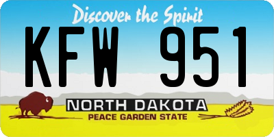 ND license plate KFW951