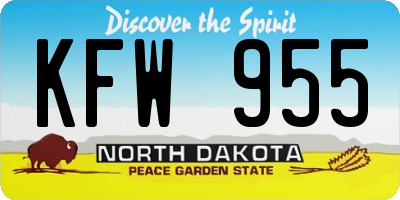 ND license plate KFW955