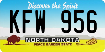 ND license plate KFW956