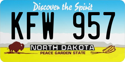 ND license plate KFW957
