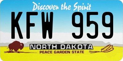 ND license plate KFW959
