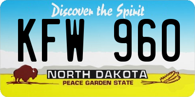 ND license plate KFW960