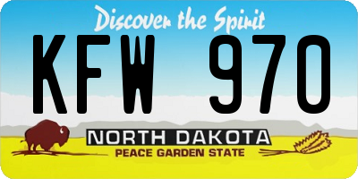 ND license plate KFW970