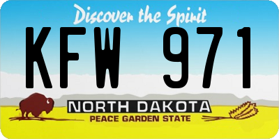 ND license plate KFW971