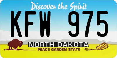 ND license plate KFW975